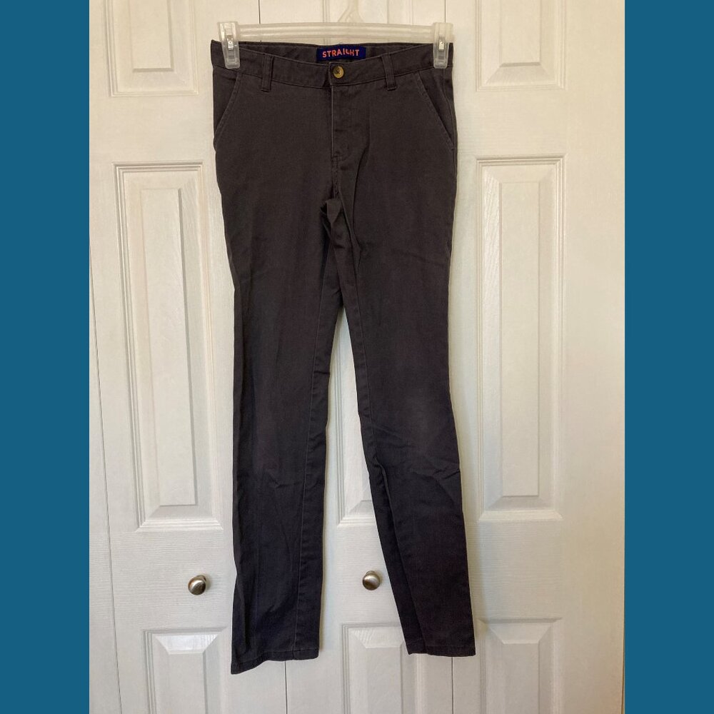 French Toast Gray Straight Leg Twill Pants